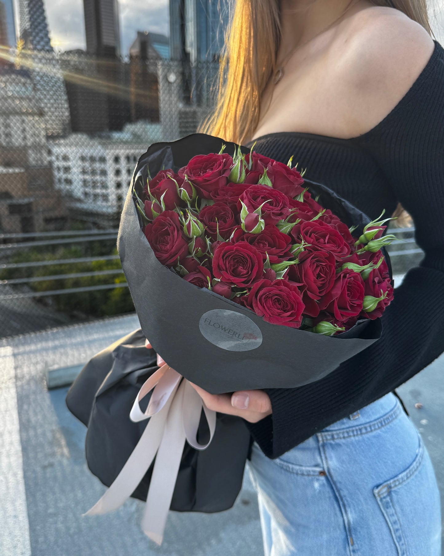 Red Spray Roses Monobouquet