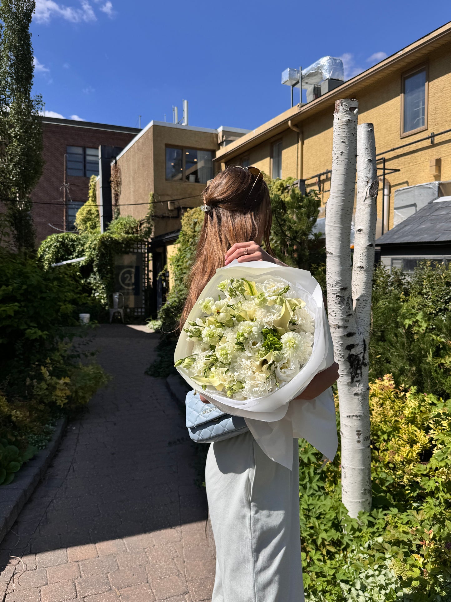 Fresh White Garden with Green Accents