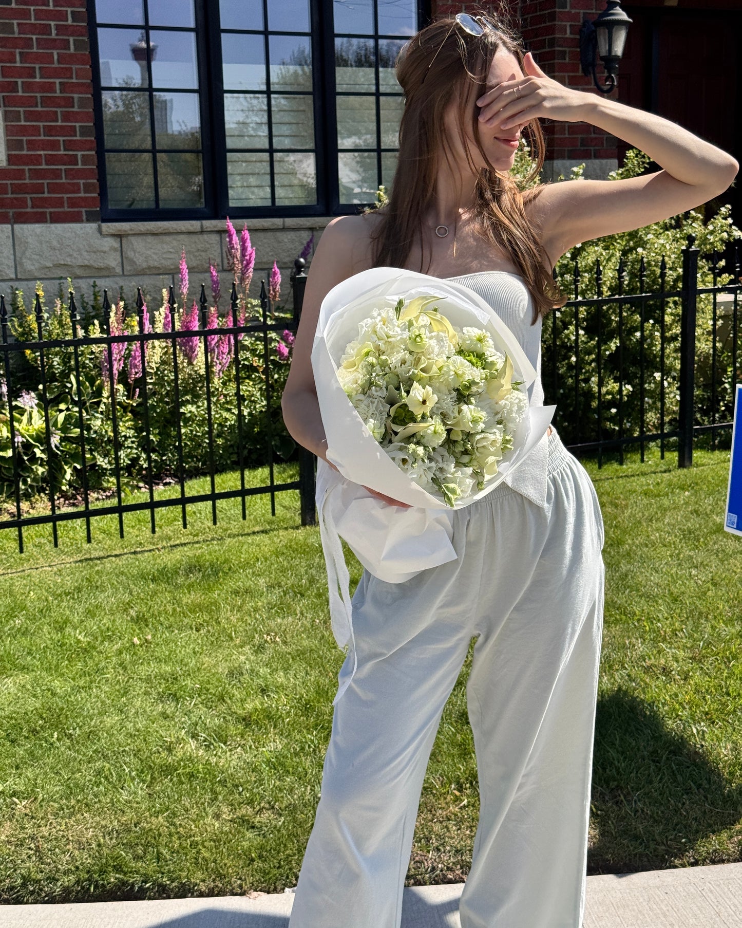 Fresh White Garden with Green Accents
