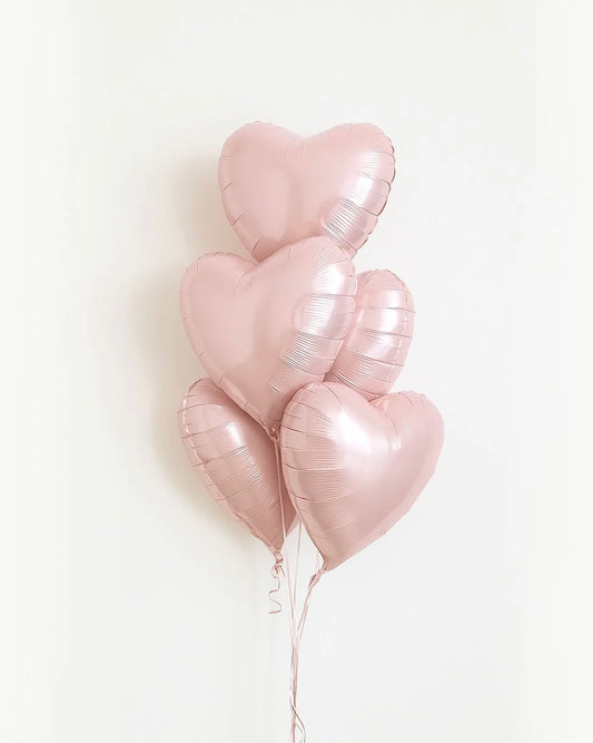Baby Pink Heart Shape Foil Balloon Five-Piece Set