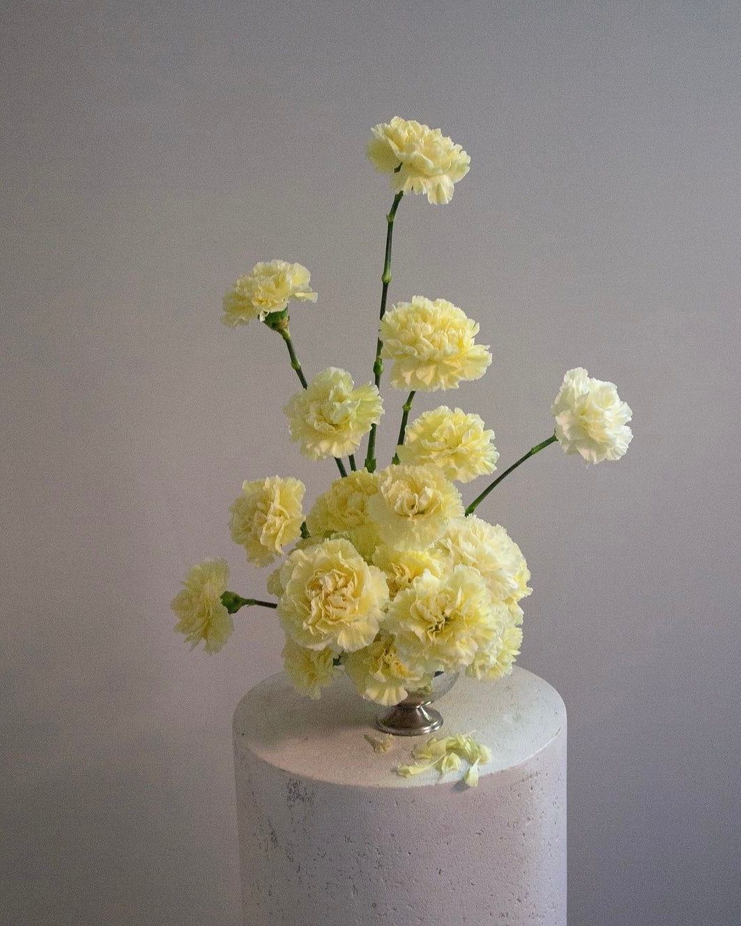 Butter Yellow Carnations Centerpiece
