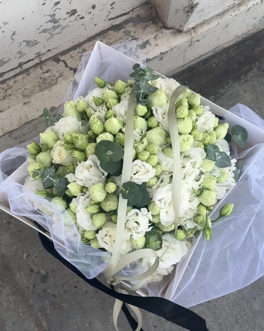 Lisianthus & Eucalyptus Bridal Bouquet